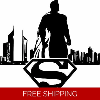 Superman City Sky Line Logo Die Cut Vinyl Decal sticker Superman City Sky Line Logo Die Cut Vinyl Decal sticker
